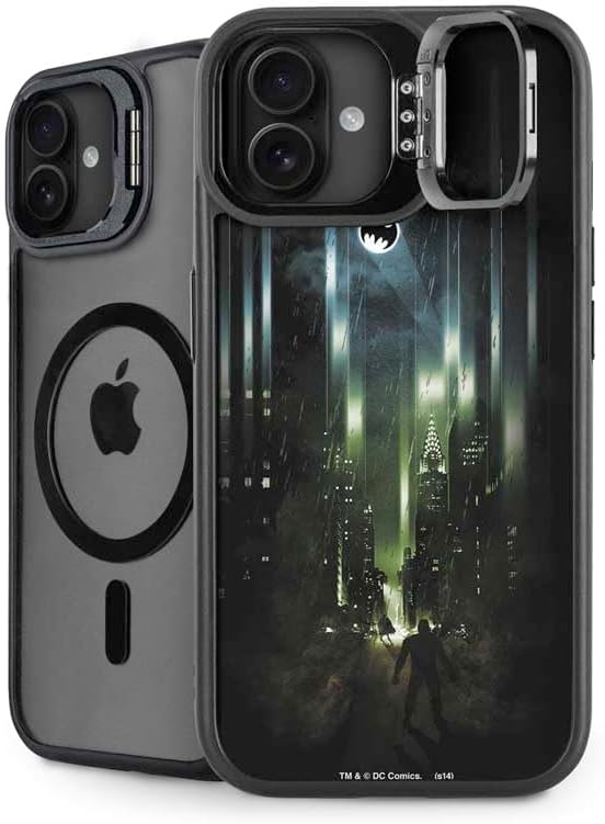 Skinit Kickstand Phone Case Compatible with iPhone 16 - Officially Licensed DC Comics Batman Ready for Action Design