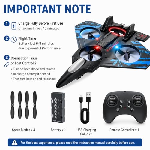 Image of S1 RC Fighter Jet Drone, Black /Blue