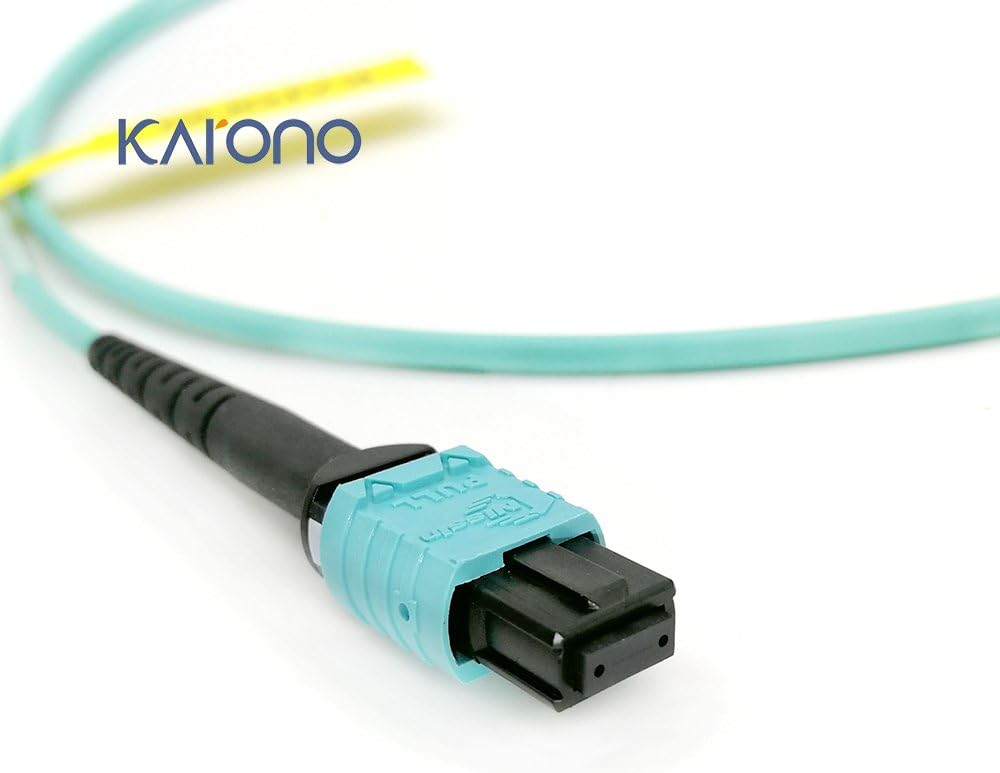 Exсluѕіvе Dіѕсоunt 70% Prісе Karono MPO-MPO Fiber Optic Patch Cable, Type B OM3 33 ft (10M) Multimode Fiber, 8 Cores Fiber for QSFP+Transceivers MTP Compatible Cabling System, Patch Panel Cabinet, FTTH, EPON Application, Aqua