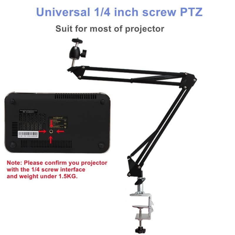 Support de projecteur trépied métallique stable avec réglage multi-angle pliable de bureau