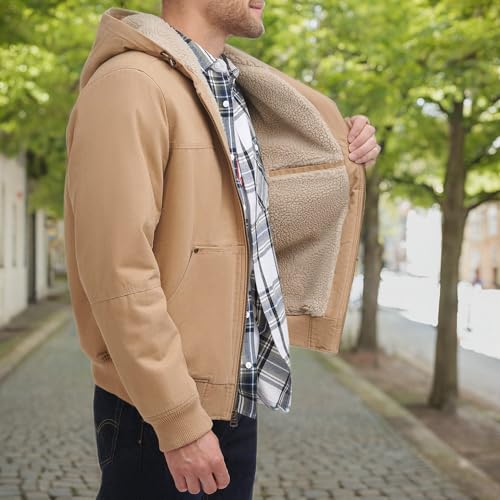 Image of Levi's Men's Workwear Cotton Canvas Hooded Bomber Jacket