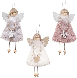 NOLITOY 3 Pçs Pingente De Anjo Menina Boneca De Pelúcia Decoração De Natal Bonecas De Menina Decoração De Natividade Pingentes Pendurados Decorações De Boneca De Pano Bonecas Penduradas