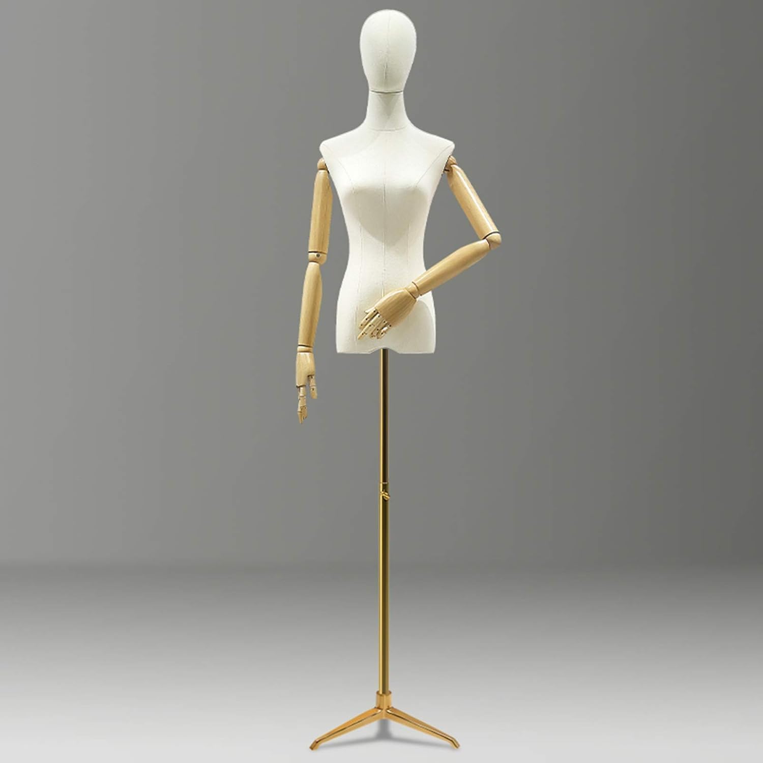 DFEDHF Mannequin Adjustable Body Female Dress Form Torso W Metal Base for Clothing Jewelry Storefront Display Height 2 Sizes S/Triangle D