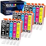 E-Z Ink (TM) Compatible Ink Cartridge Replacement for Canon PGI-270XL CLI-271XL PGI 270 XL CLI 271 XL to use with PIXMA MG6821 TS9020 (3 Large Black,3 Small Black,3 Cyan,3 Magenta,3 Yellow) 15 Pack