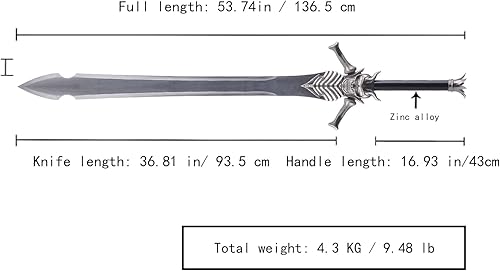 Miniatura 2 de Sword fort Espada Vergil Yamato de Acero InoxidableEspada Dante Rebellion Katana de Metal Real, Nero Red Queen Accesorio de Cosplay de Juego Réplica
