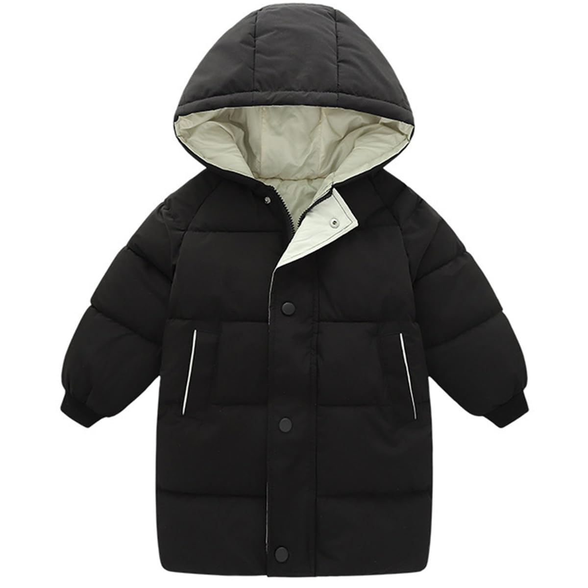 JELEUON Kids Boys Girls Winter Warm Hooded Puffer Down Jacket Lightweight Windproof Padded Warm Coat Outerwear 100