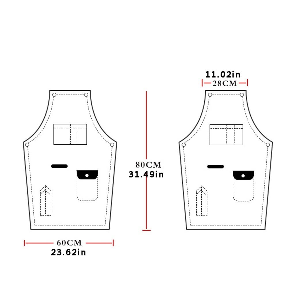 Delantal de Peluquero Barbero Delantal Restaurante Cocinar Delantal Cocina Hogar Falda Delantal con Pocket Cocina Delantal Delantal de Barista (Color : Black)