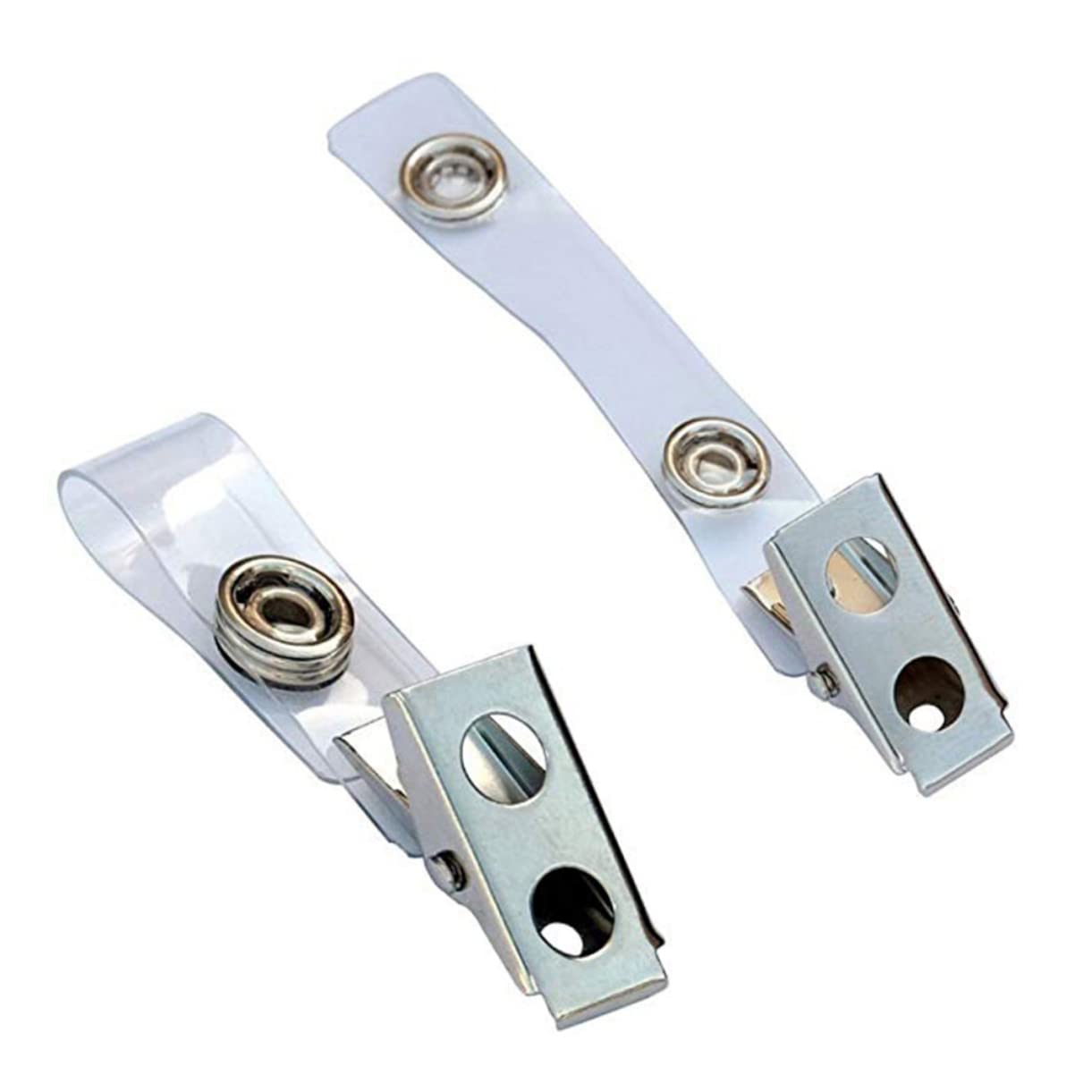 150pezzi Clip Badge Metalliche Con Cinghie Pvc Trasparenti Per Tesserini e Distintivi Per Ufficio Conferenze e Eventi Professionali