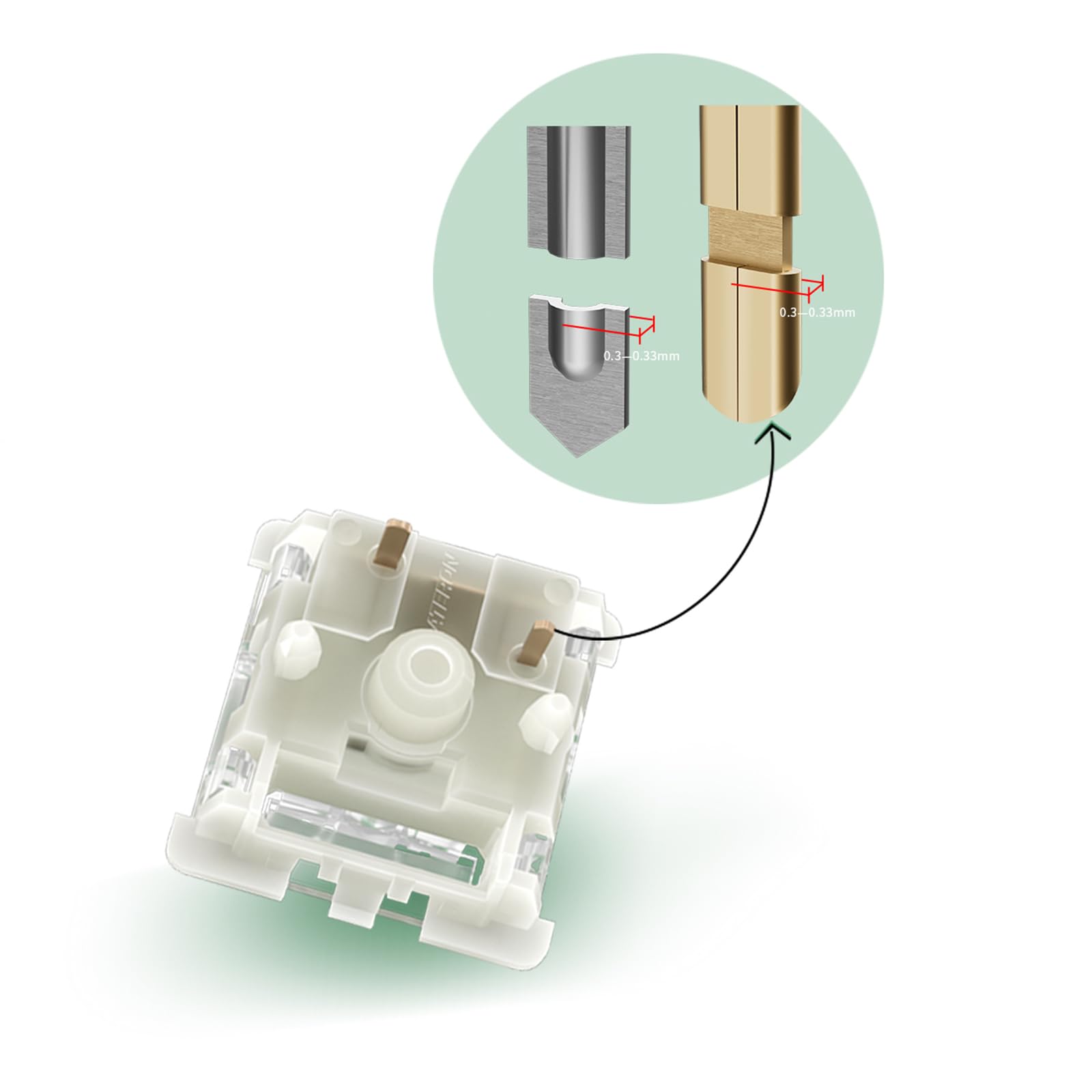 GATERON - Switch tattili per bambini a canguro 2.0, resistenti interruttori tattili a 5 pin, interruttori pre-lubrificati da 59 gf per tastiera meccanica MX (72 pezzi)
