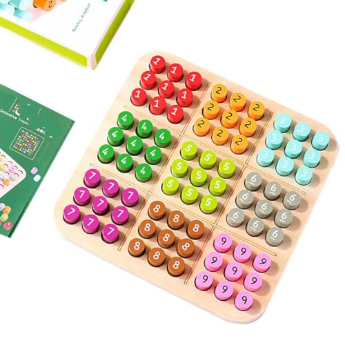 Montessori Wooden Sudoku Puzzle Board for Kids | Educational Math & Logic Game | Color & Number Sorting Toy | STEM Learning Board Game for Toddlers & Preschool Boys Girls Age 7+ - Image 6 thumbnail