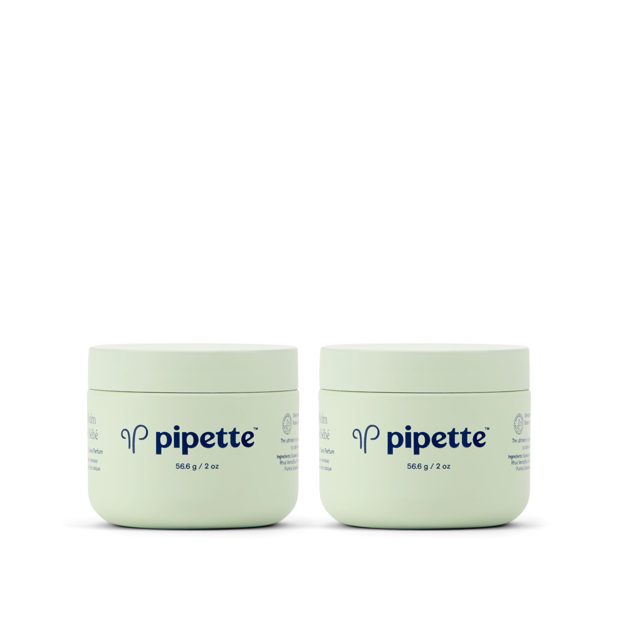 Pipette Baby Balm - Protects, Hydrates & Nourishes Sensitive Skin - Baby Essentials for Newborn with Renewable Plant-Derived Squalane, 2 oz (Pack of 2)EWG Verified
