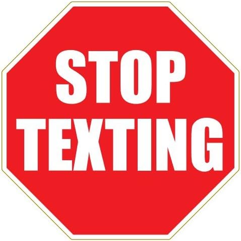 Stop Texting Stop Sign 5" Car Magnet