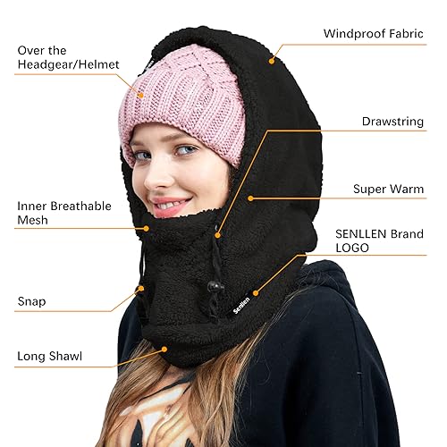 Senllen SENLLEN-NK-9028 Balaclava Cold Weather Fleece Windproof Ski Mask Winter Breathable Thermal Face Mask Neck Warmer Scarf Helmet Hood thumb #1