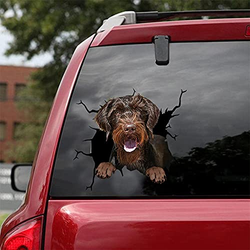 Ocean Gift German Wirehaired Pointer Car Decals, Dog Car Stickers Pack of 2 - Realistic German Wirehaired Pointer Stickers for Car Windows, Walls Series 107 Size 12
