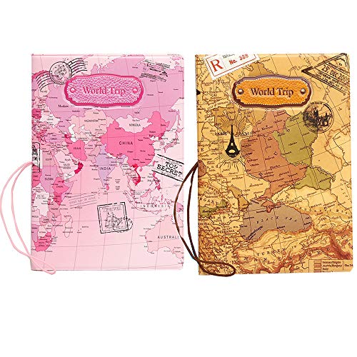 Lot de 2 étuis de Protection pour Passeport RFID en Similicuir Cover