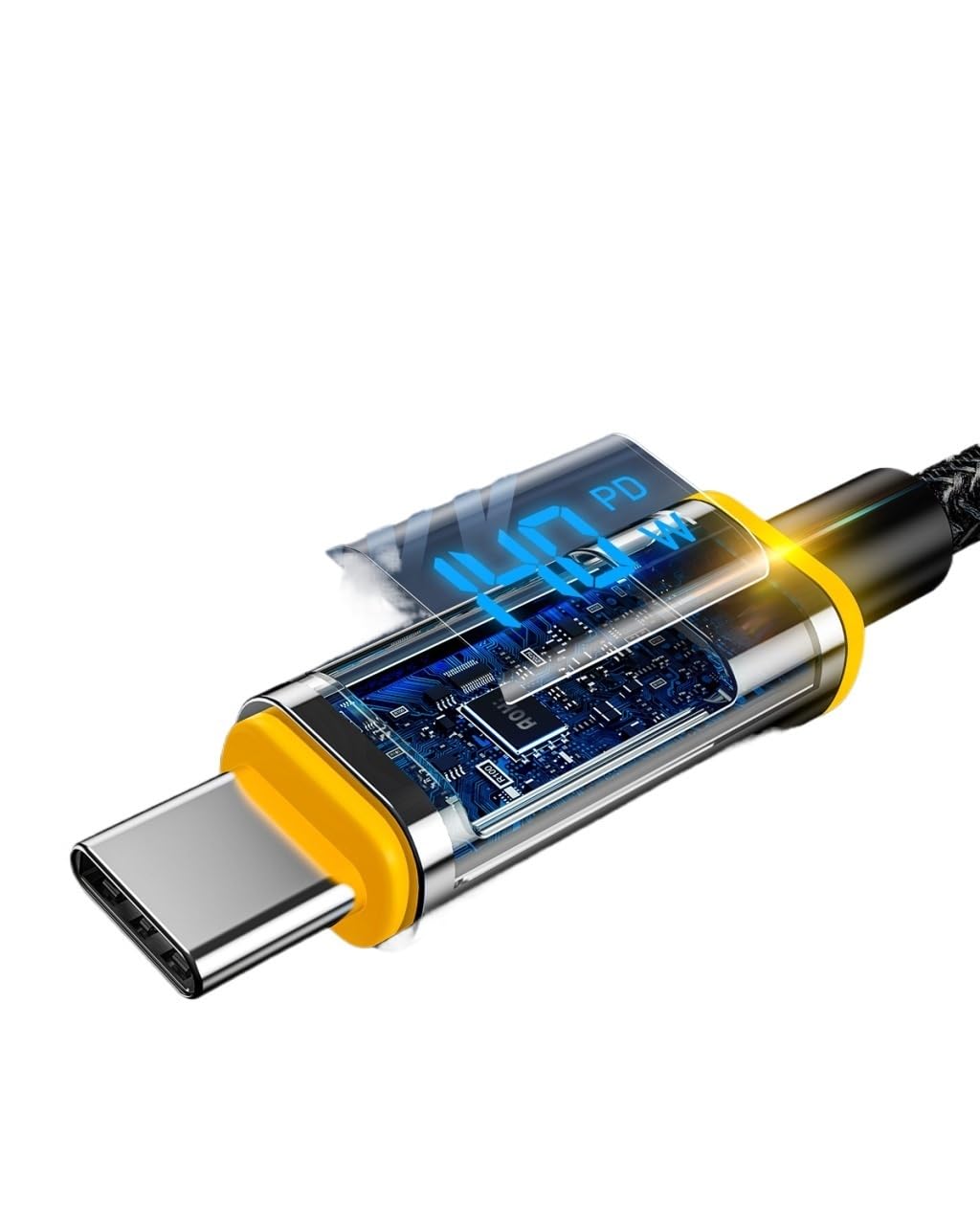 Cavo USB C per ricarica rapida*/ing a 5A L*/ED Display digitale ad alta velocità+cavo dati USB cha/rger in nylon (grigio)