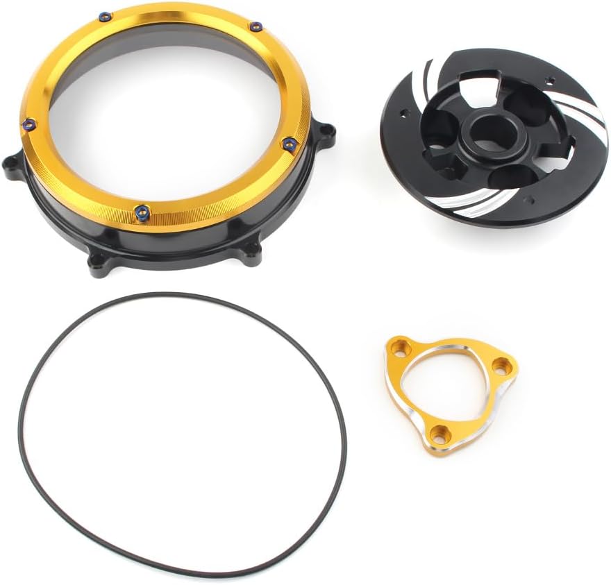 FSFY Clutch Cover Guard Protector Clutch Case Savers Guards Kit CNC Solid Billet O-ring Gold for Ducati Panigale 1199 1299 959 R S 2012-2019