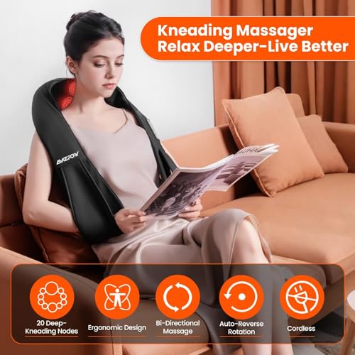 Image of AMZPONY Cordless Neck Massager for Pain Relief Deep Tissue