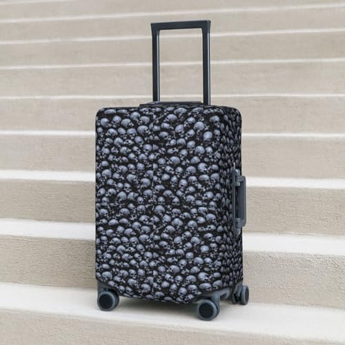 Gothic Skull Print Luggage Cover For Suitcase,Washable Elastic Travel Suitcase Protector With Zipper Closure And Bottom Buckle – Fits 18-32" Luggage-Medium 6