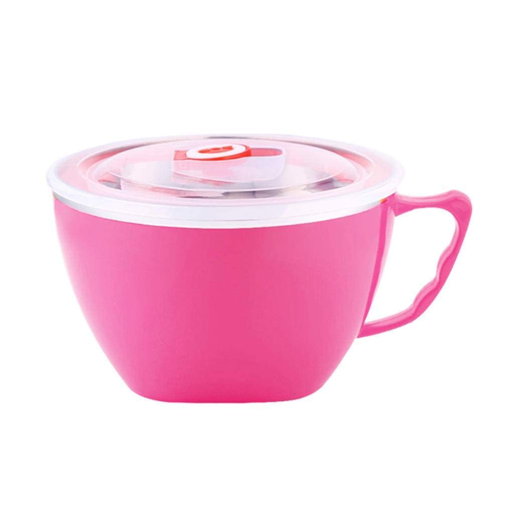 Grande tasse de nouilles instantanées bol à soupe inox hermétique Member-Red rouge