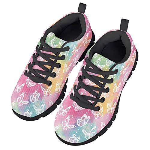 HUIACONG Colorful Kids Tennis Shoes Cow Print Girls Running Shoes Size 4 Boys Lightweight Lacing Sneakers for Children Air Mesh Nonslip Trainers3