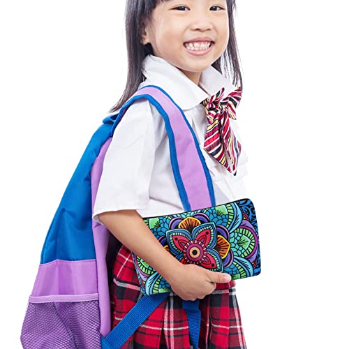 Image of Makeup Bag, MAGEFY Portable Travel Cosmetic Bag Zipper Pouch Waterproof Makeup Pouch Multifunctional Small Bag for Women (1 pack, dark blue flower 0179)