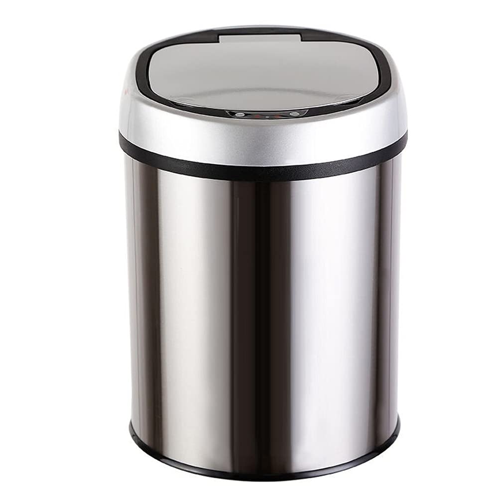 Smart Sensor Trash Can, Household Stainless Steel Waste Basket 12L Capacity Waterproof and Odorless Mute Opening and Closing Living Room/kitchen