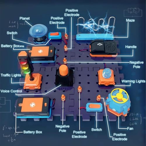 Image of STEM Educational Kit for Kids 8+ | 25+ DIY Electronic Circuit & Mechanical Projects | Science Experiment Building Blocks | Birthday Gift for Boys & Girls, School Activity Kit