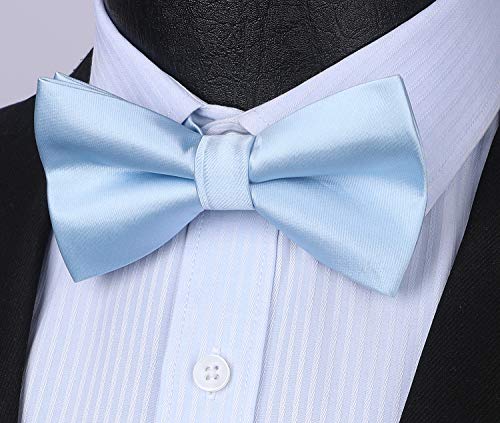 Image of HISDERN Bow Ties for Men Pretied Bowties Classic Formal Business Bow Tie Adjustable Tuxedo Bowtie for Wedding Party