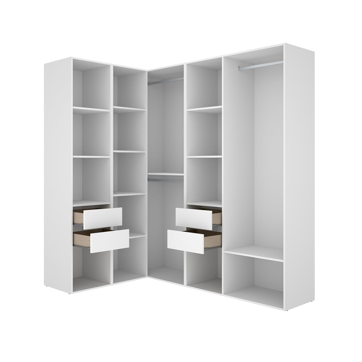 DEKIT Grupo RIMOBEL-Conjunto Armario-VESTIDOR Rincon con Trasera Reversible