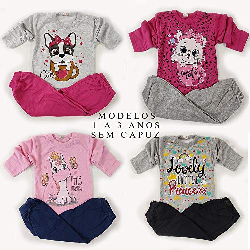 KIT com 3 Conjuntos de Inverno Calça+Blusa Menina (4)
