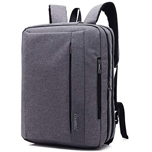 Srotek 15,6 Pouces Sacoche Ordinateur Convertible Sac Ordinateur à Main et à Dos en Oxford Sac Ordinateur Porte Documents Portable Imperméable Sac Ordinateur Bandoulière Hommes/Etudiant (Gris)
