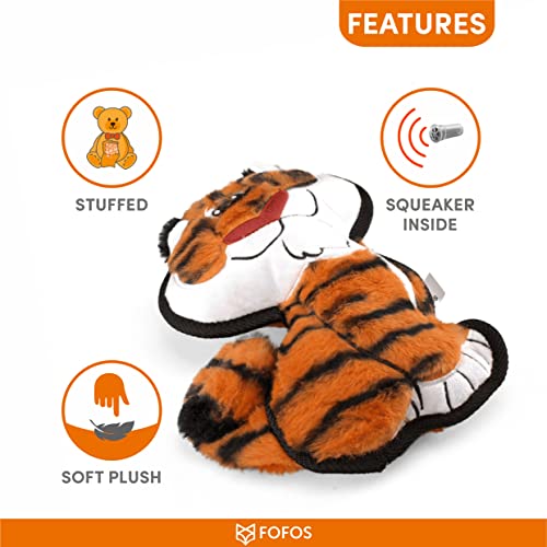 Image of BarkButler x FOFOS Safari Tiger - Brown Toy for Small and Medium Dogs (0-20kgs), Soft Plush Material, Squeaker Inside, Durable