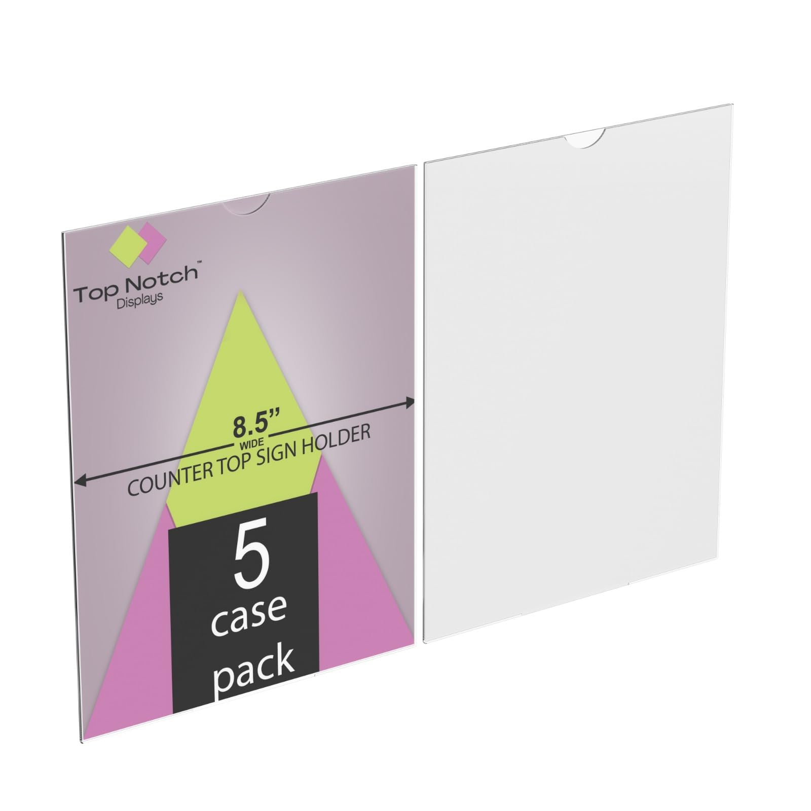 Top Notch Displays Acrylic Sign Holder 8.5 x 11 Wall Mount – Top-Load Design, Sealed on 3 Sides for Office, Retail, and Hospitality Use – Wall Mounted