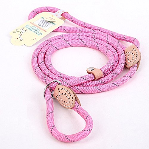 Coolrunner CL-148DOGROPEM-PK 5 Ft Highly Reflective Nylon Dog Leash Standard Training Adjustable Pet Slip Lead cover