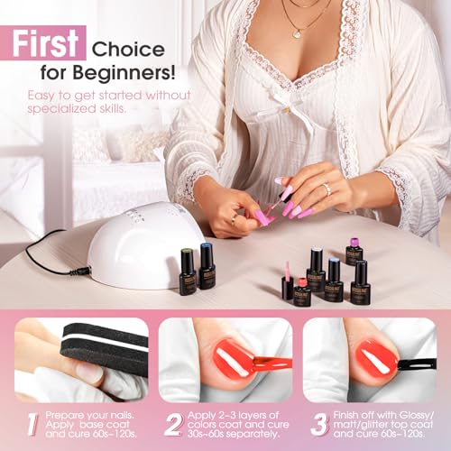 Rosalind 30Pcs Gel Nail Polish Set With Base Glossy Matte And Glitter Top Coat Gel Polish thumb #6