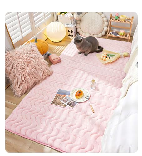 Moquette peluche fine imitation fourrure de lapin haut de gamme et antidérapante