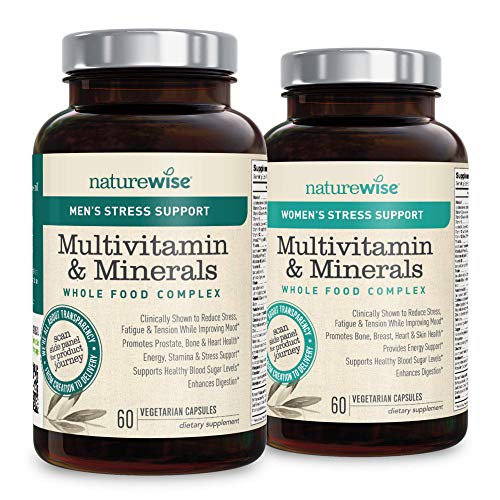 NatureWise Womens & Mens Multivitamins with Stress Support from Sensoril Ashwagandha for Adaptation & Resilience (30 Day Supply - 60 Capsules)