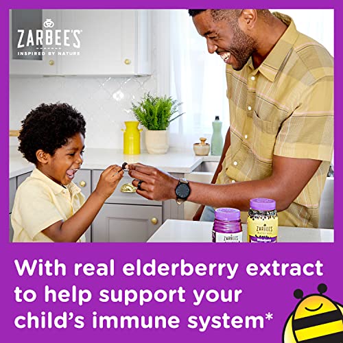 Zarbee's Elderberry Gummies For Kids With Vitamin C; Zinc & Elderberry; Daily Childrens Immune Support Vitamins Gummy For Children Ages 2 And Up; Natural Berry Flavor; 21 Count #TOP5