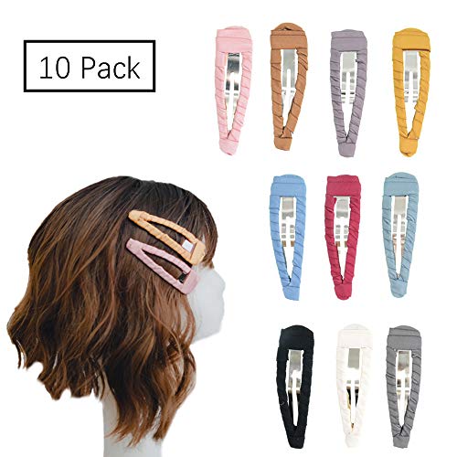 10 Pcs 3.5'' Neutral Color Wrapped Barrettes for Women Adult Metal Snap Clips