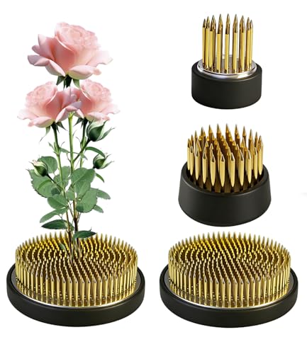 3Pcs Brass Flower Frog for Arrangements Vase 1.02 1.18 2.36 Elegant Gold Kenzan for Ikebana Stem Holder Home Flower Stem Fixer for Floral Arrangements Perfect for Casual Dinners & Party Decor