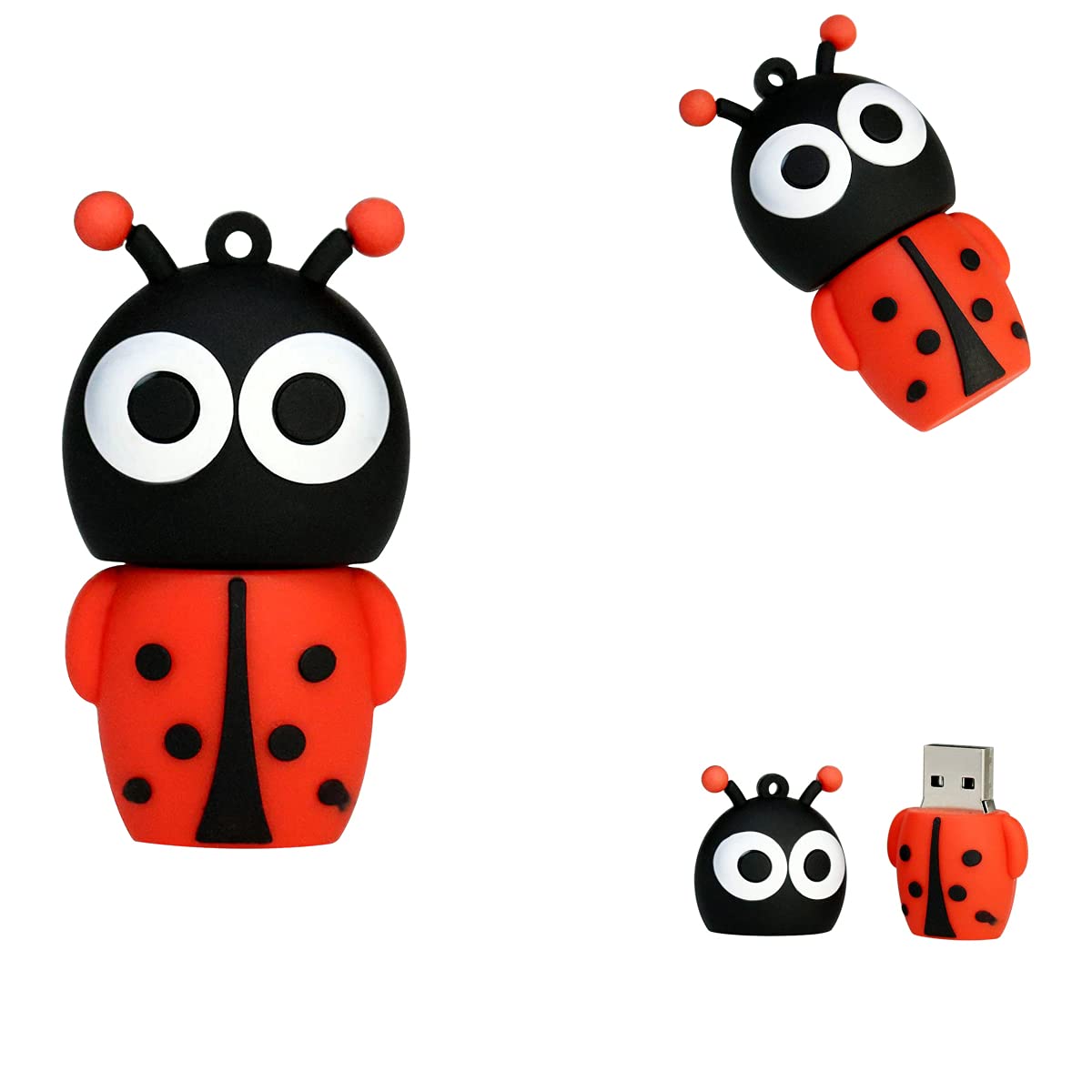 16 GB Flash Drive USB - Ladybug Thumbdrive - Fun 16 GB Storage (Ladybug)