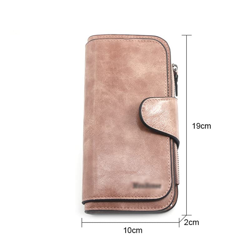 Wallet,Women's Wallet Made of Leather Wallets Three Fold Womens Purses Mobile Purse Female Coin Purse (D 19 * 10 * 2cm)2