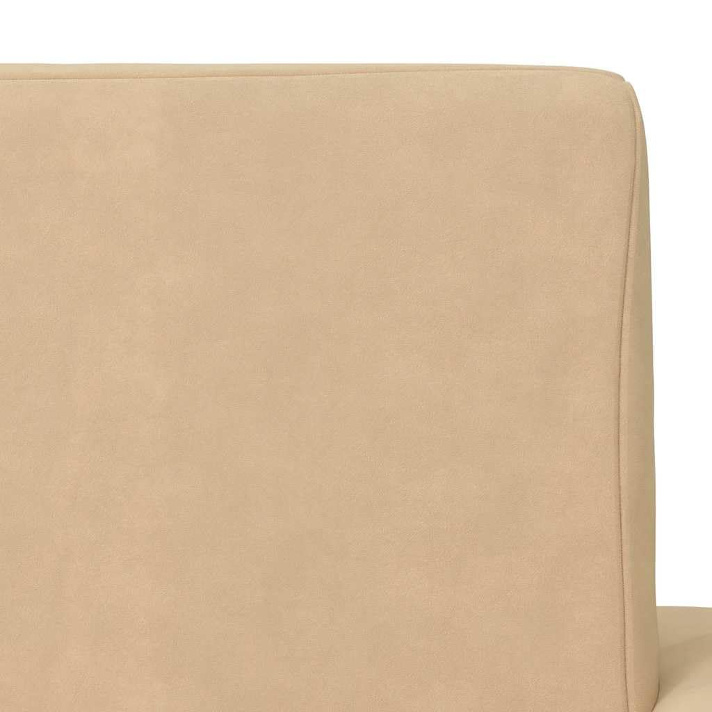 Dziecięca sofa do spania 2-osobowa, kremowa, miękki plusz ze zdejmowaną poszewką i wypełnieniem piankowym, do pokoju dziecięcego, zabawy i spania, kompaktowa, bezpieczna i łatwa w utrzymaniu