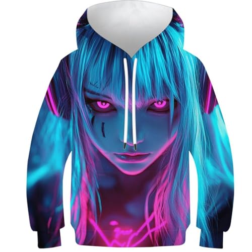 Sweat cyberpunk enfant avec manches longues et imprimé 3D durable pour l'école