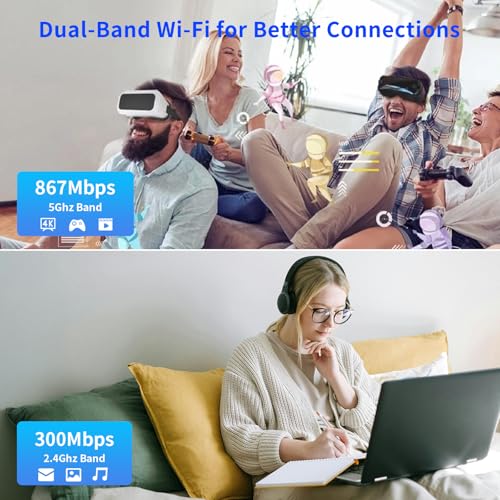 WiFi Router for Wireless Internet Network, AC1200 Dual Band 2.4 and 5ghz Smart Wi-Fi 5 Gaming Router with Fast Gigabit Ethernet Ports for Home Compatible with Spectrum - Image 4