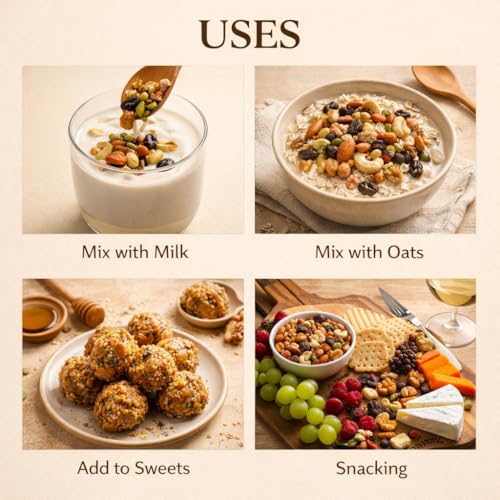 Image of Avogro Mixed Dry Fruits Premium Blend 1kg | Almonds, Cashews, Kishmish, Apricots & Seeds Mix | Fresh Crunchy Nut & Fruit Combo Pack for Snacking & Gifting