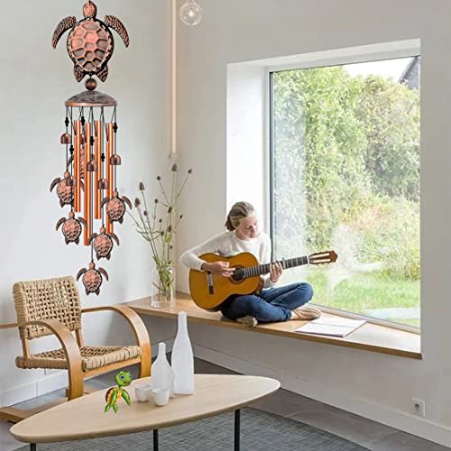 JUNQIU Turtle Wind Chime,Sea Turtle Gifts for Women,Wind Chimes for Outside,Turtle Decor for Outdoor Garden Yard Home, Turtles Gifts for Turtle Lovers,Beach Wind Chimes for Outside with S Hook - Thumbnail 5