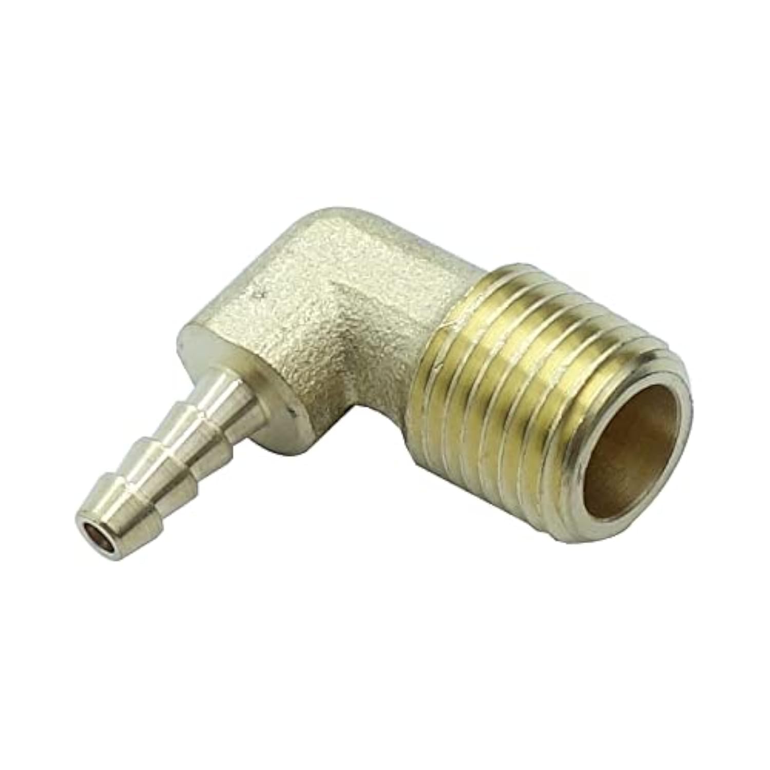 2 Pcs Brass Hose Barb Fitting 90 Degree Elbow Adapter 3/16" Barb x 1/4 NPT Male Pipe Water/Fuel/Air