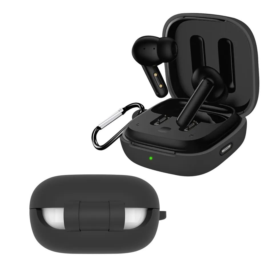 Image of Colorcase Front & Back Full Protection Silicon Case Cover for QCY T13 ANC - (Black) (Airpods Not Included)